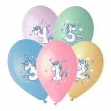 Воздушный шар с рисунком Цифры 1-5 Для девочки